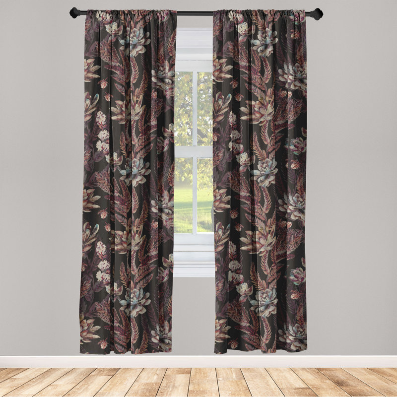 Bratten Semi Sheer Curtain Pair, 56" W x 63" H