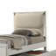 Dima Full Bed, Upholstered Headboard W LED, Pearl White, Clear Legs-117559593
