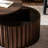 Handcrafted Round Lift Coffee Table, Solid Structure, Hidden Storage Inside, 27.66-inch Depth, For Relaxing At Home Table With And Relief Pattern, Tabletop, Storage, Width, Dining