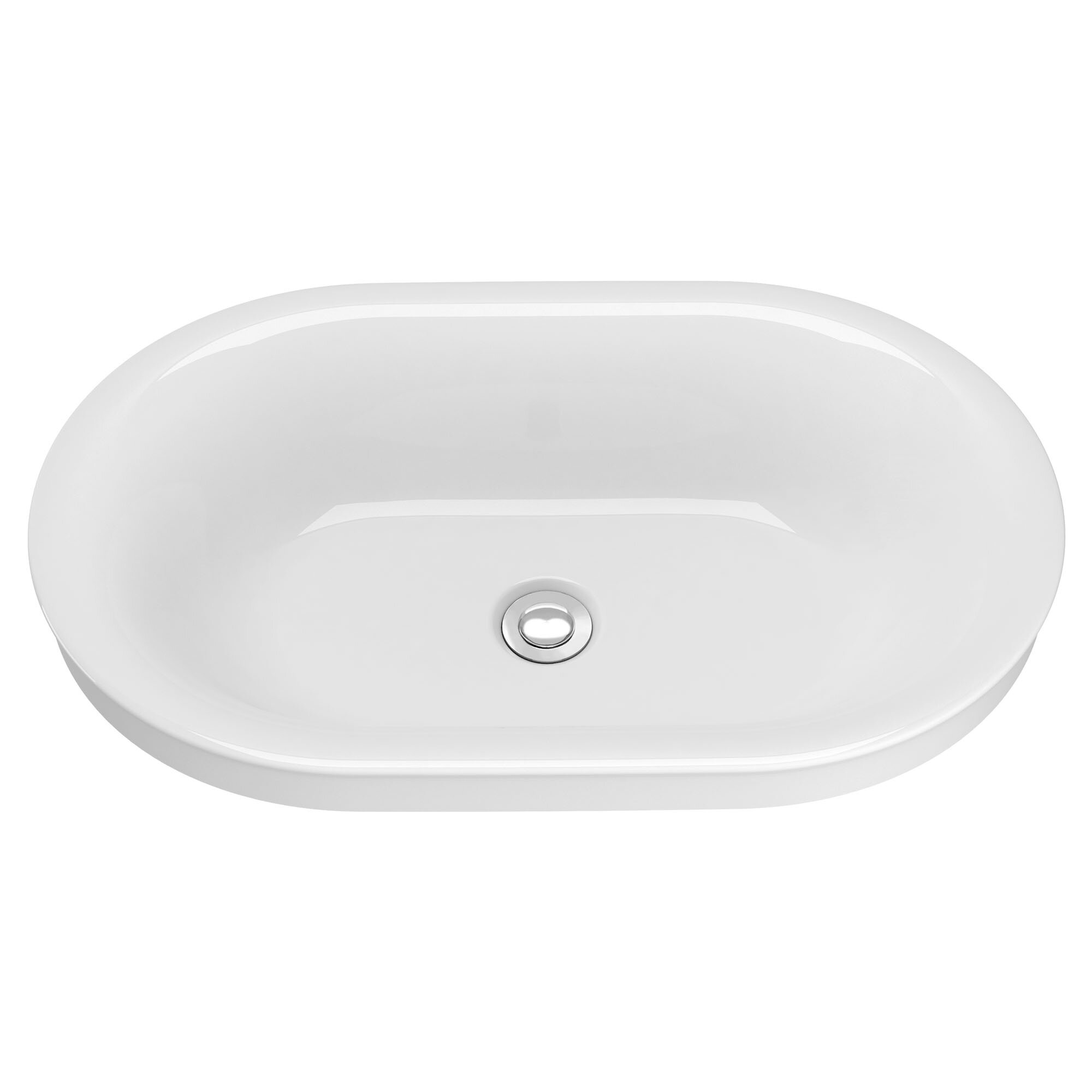American Standard Studio S 14'' White Vitreous China Oval Semi-Recessed  Vessel Bathroom Sink with Overflow