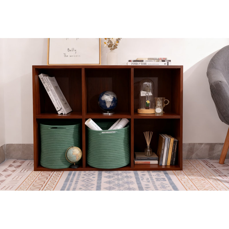 Storage Baskets Organizer 3-Pack, Durable Woven Cotton Rope Collapsible Bins For Cube Shelves, 11X11X11 Inch