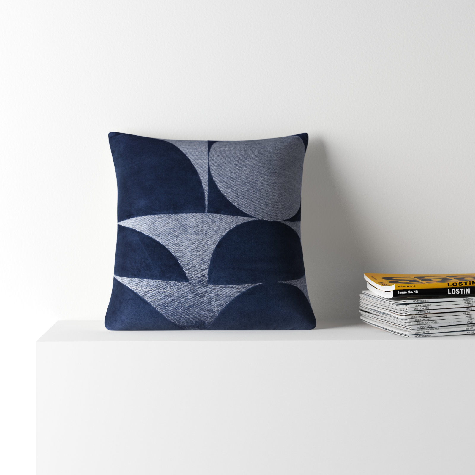Joshelin 20" x 20" Embroidered Throw Pillow, Blue