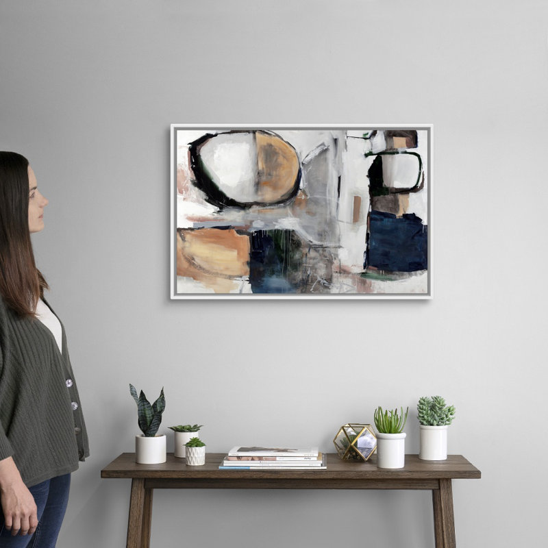 «Abstract Sound II» par Jodi Maas, reproduction d'art sur toile, H 22 po x l 32 po x P 1,75po, Cadre flottant blanc