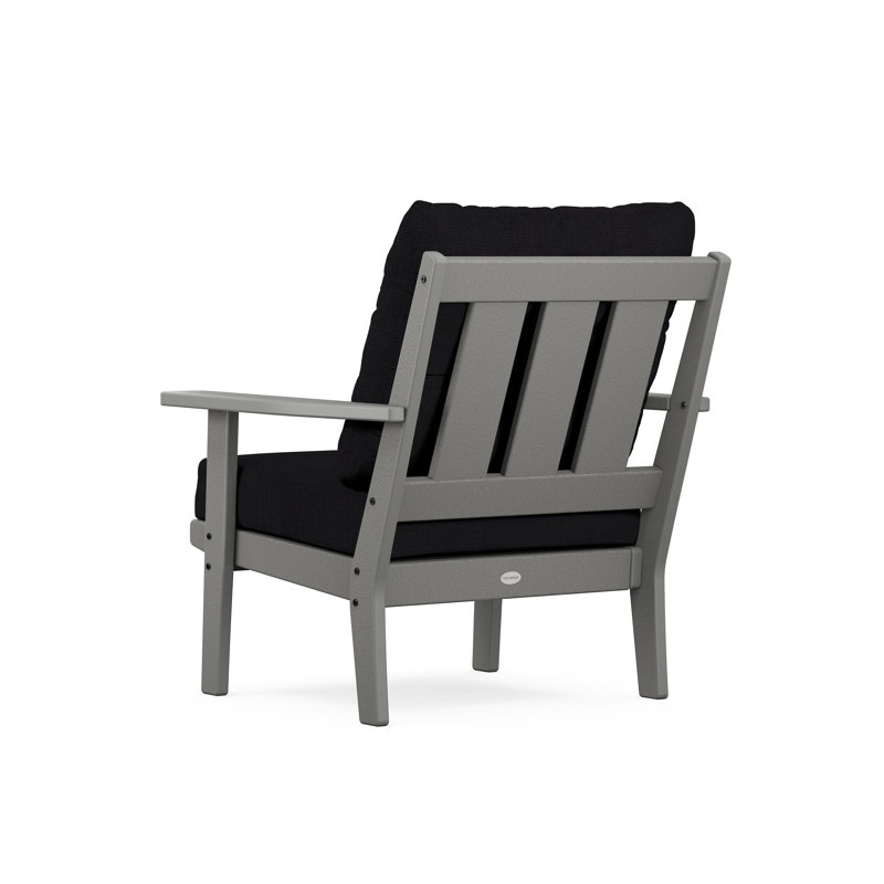 Oxford Deep Seating Chair, Slate Gray, Midnight Linen