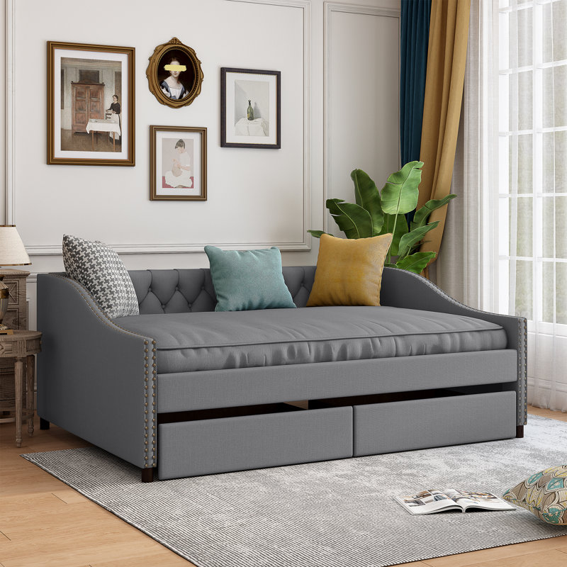 Lit de jour double, gris