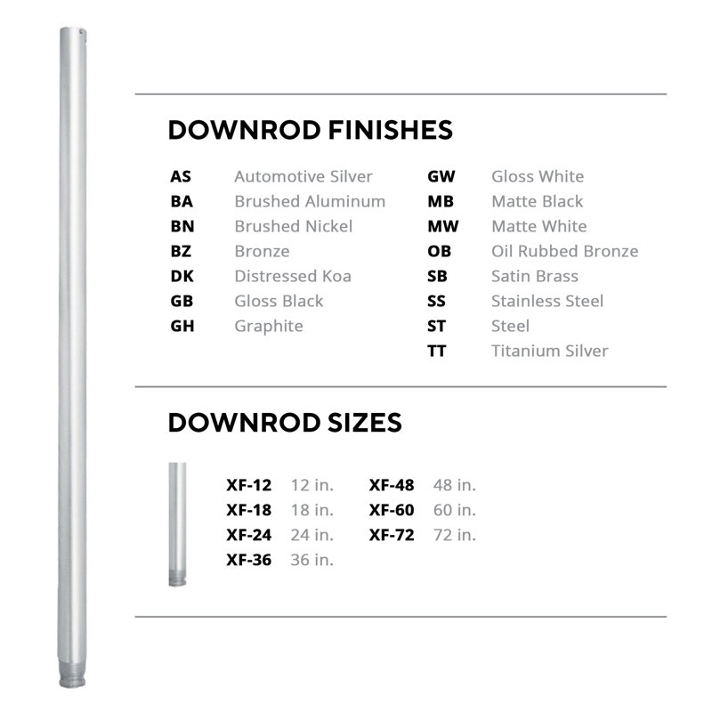 60" Ceiling Fan Downrod, 60"