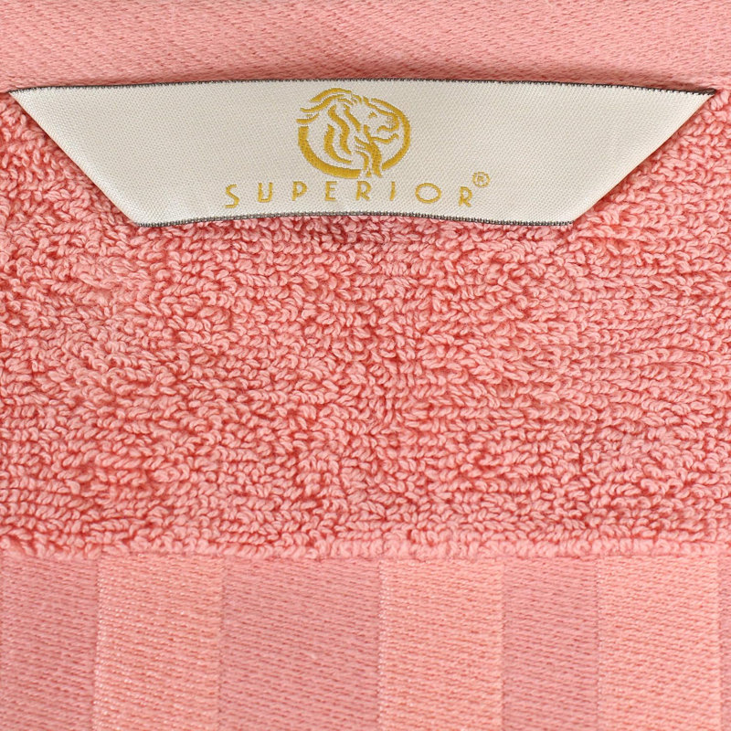 Coral Organic Cotton Geometric Pattern Bath Towel Set
