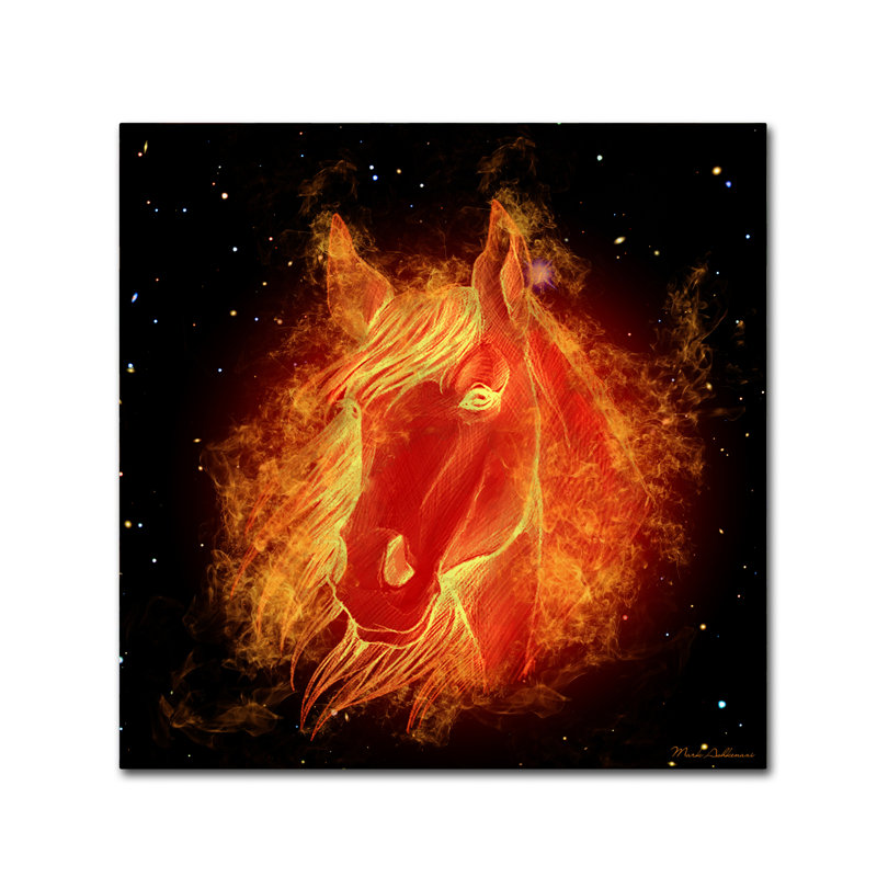 «Horse on Fire» par Kieninger, impression sur toile tendue, H 35 po x l 35 po x P 2 po
