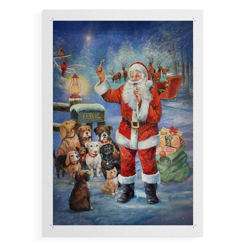 Une maison pour Noël - impression sur toile seulement - non encadrée, H 36 po x l 24 po