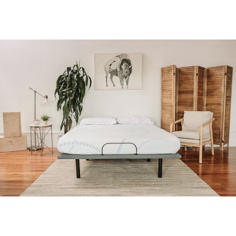 Matelas en mousse viscoélastique Omne Sleep - blanc / bleu clair, Grand lit