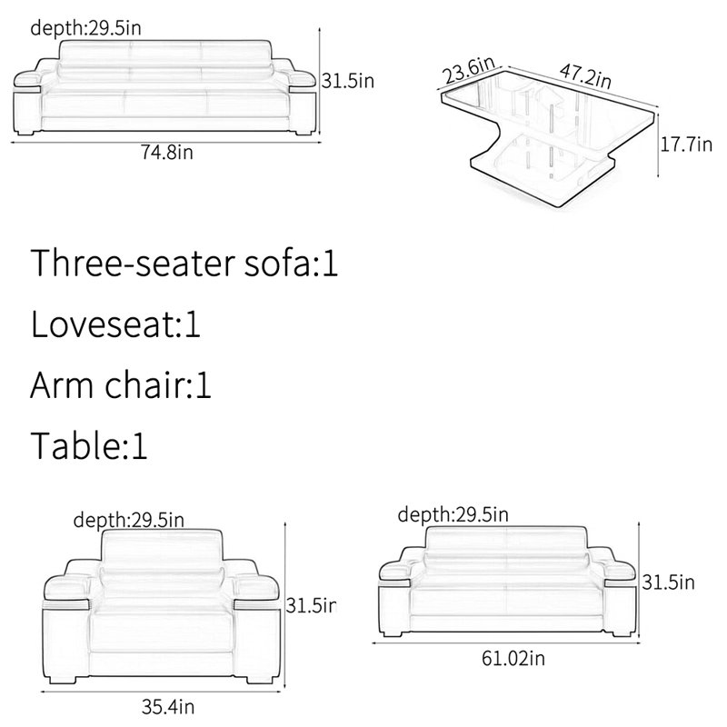 Ensemble de canapé élégant et confortable