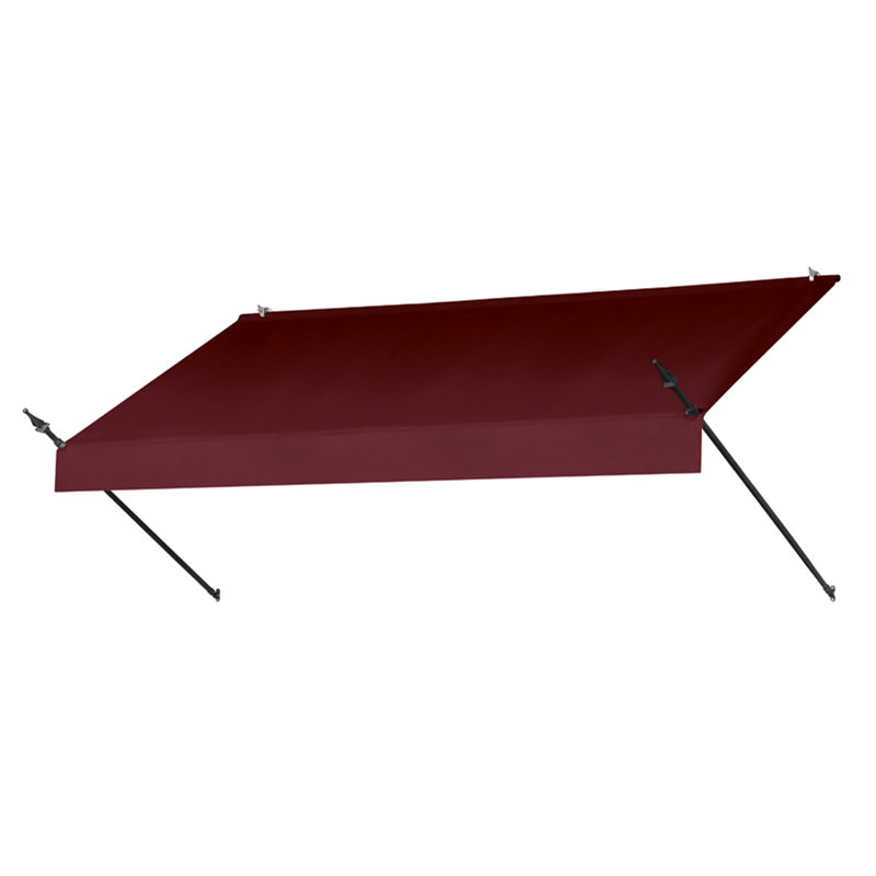 IDM Worldwide 74'' W x 21'' D Fabric Cover Retractable Door / Window Awning, Burgundy, 32" H x 74" W x 36.5" D