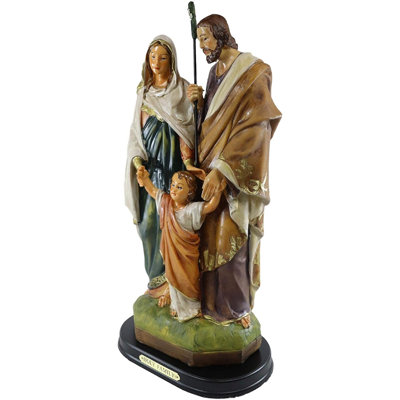 The Holiday Aisle®, thème d'inspiration religieuse de Noël, la Sainte Famille, mère Marie Joseph et l'enfant Jésus, statue d'autel de bureau chrétien, H 11,5 po