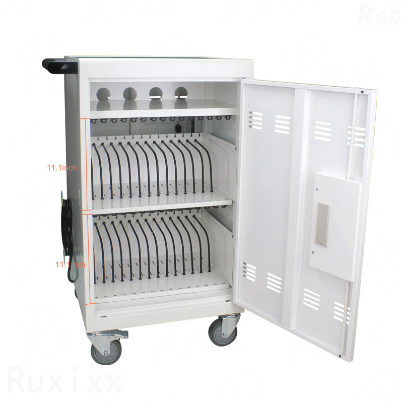 Chariot de charge mobile et armoire de rangement pour tablettes PC portables 30 appareils avec serrure à combinaison