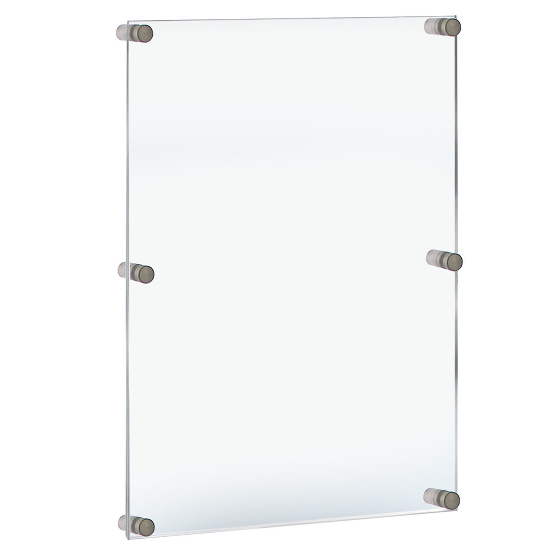 Floating Acrylic Wall Frame with Silver Stand Off 