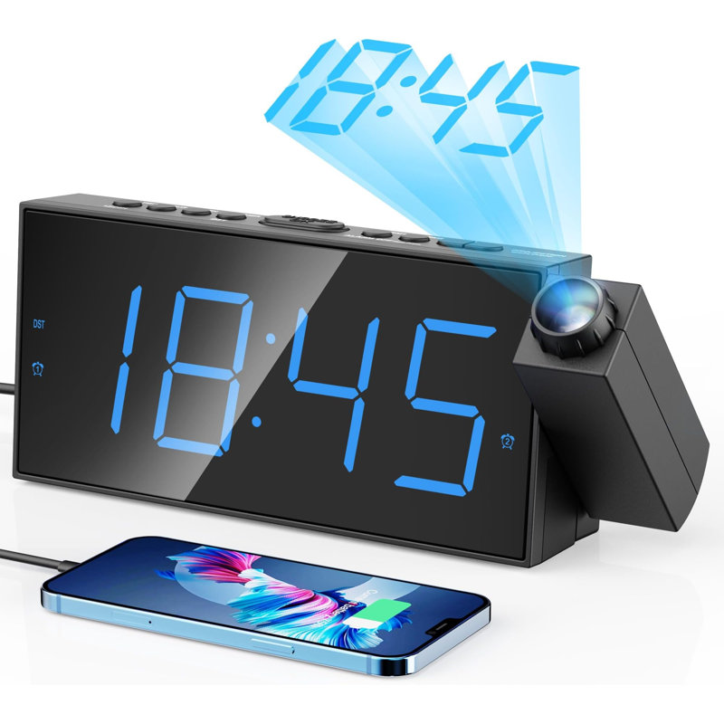 Digital Electric Tabletop Clock with Alarm Black