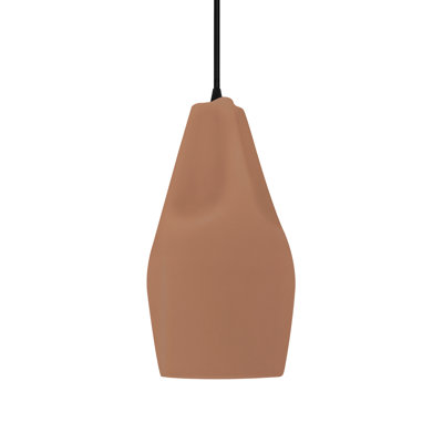 Radiance - Luminaire suspendu 1 lumière Tall Crease - Adobe - Bronze foncé - DEL dédiée - Cordon noir