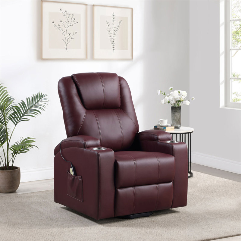 Fauteuil inclinable et massant Macklin, Rouge