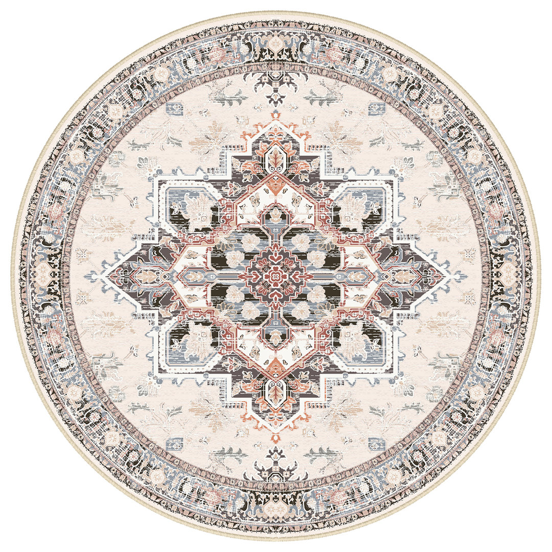 Machine Washable Non Slip Vintage Area Rugs for Living Room Bedroom Dining Room - Khaki/Brown/Beige Bungalow Rose Rug 