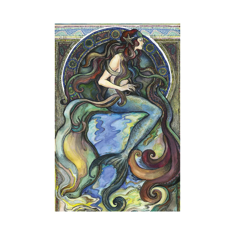 Under The Sea - A Mermaid I by Fanitsa Petrou - Wrapped Canvas Print, 20.32 cm H x 30.48 cm W