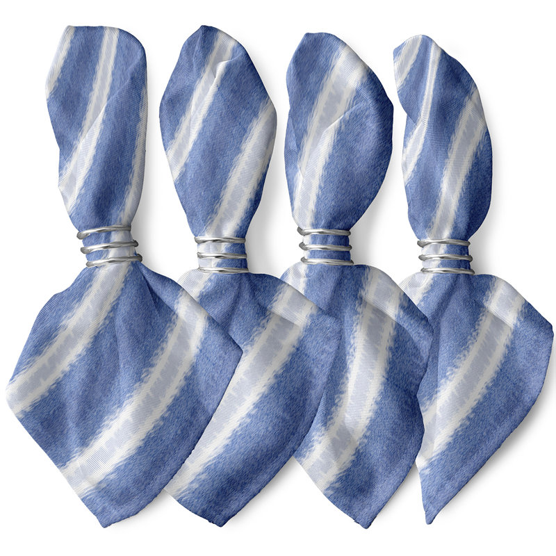 Hartley Polyester Striped Square Napkin, Blue