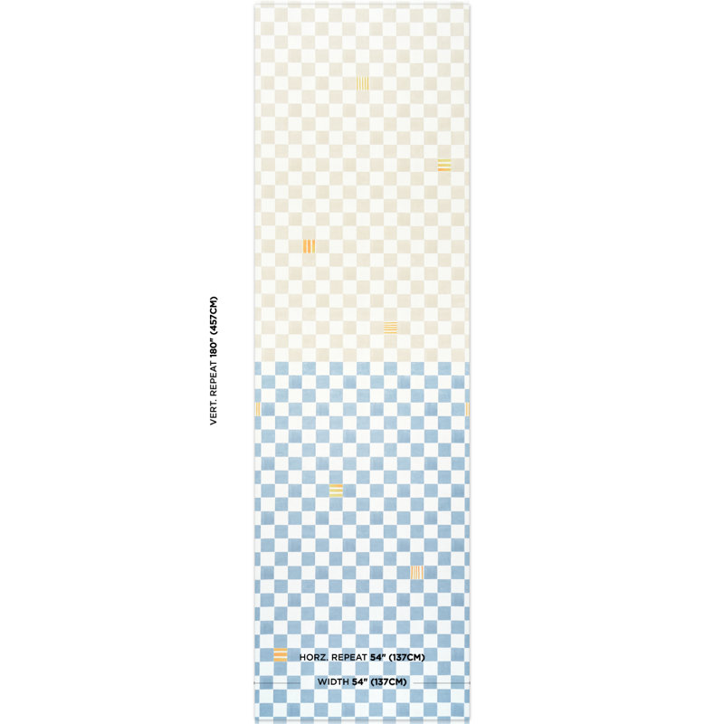 Schumacher X Backdrop Gambit Panel Wallpaper, Sand/Soft Blue