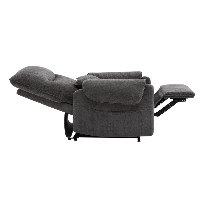 Fauteuil inclinable électrique avec chaleur et massage, 100 % polyester gris