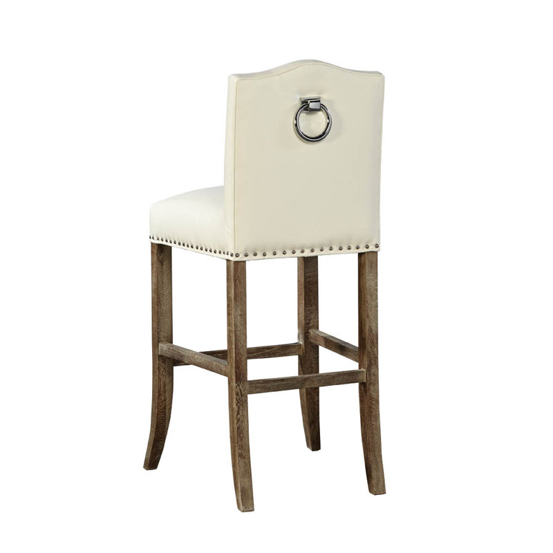 Pauper Solid Wood Bar Stool, Vanilla