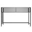 Lit mezzanine simple noir pour les enfants, peu encombrant, lit mezzanine avec échelle facile à monter et garde-corps, cadre de lit mezzanine pour la chambre à coucher