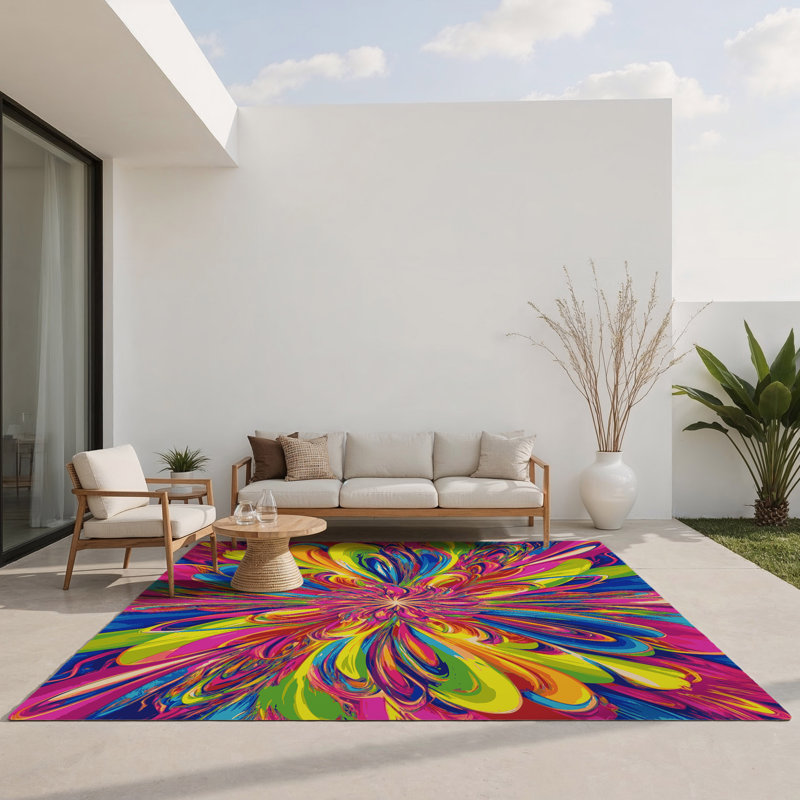 Tapis intérieur et extérieur Spectrum Swirl, Rectangle 1 pi 6 po x 2 pi 6 po