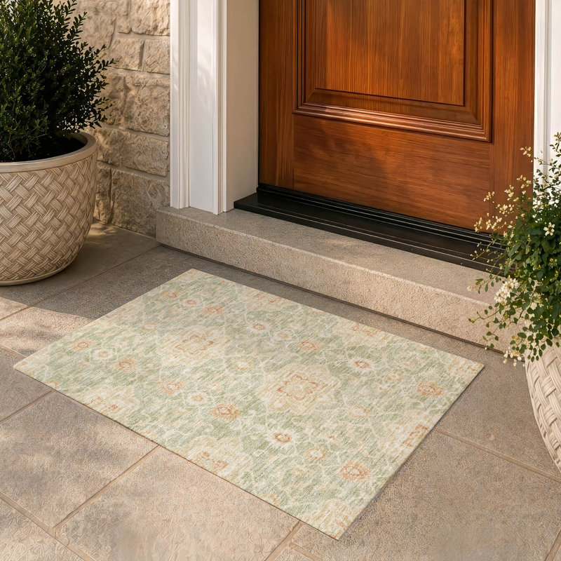 Tapis Chantille ACN3077 Global, lavable à la machine, intérieur/extérieur, Celery, 1 pi 8 po x 2 pi 6 po