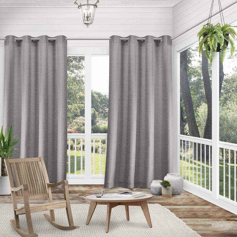 Paire de rideaux Biscayne, l 54 po x L 84 po, Argent