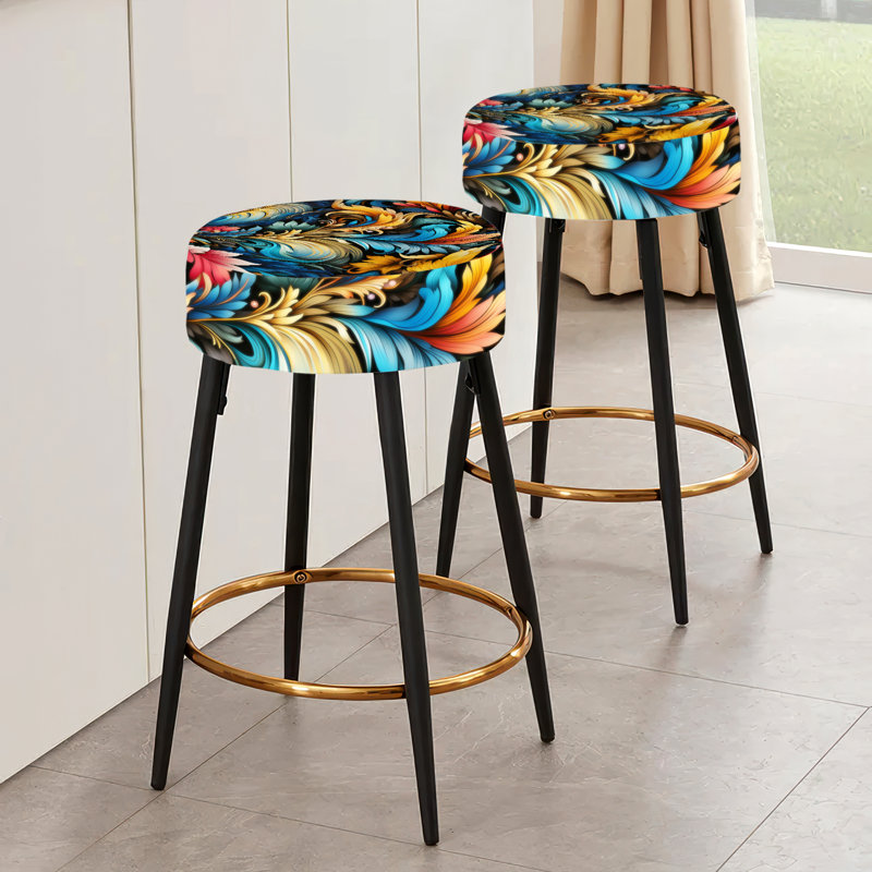 Ensemble de 2 tabourets à motif cachemire