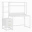 Bureau d'ordinateur de 55 pouces avec huche, 2 tiroirs et tablettes ouvertes, bureau moderne avec rangement-1828027117