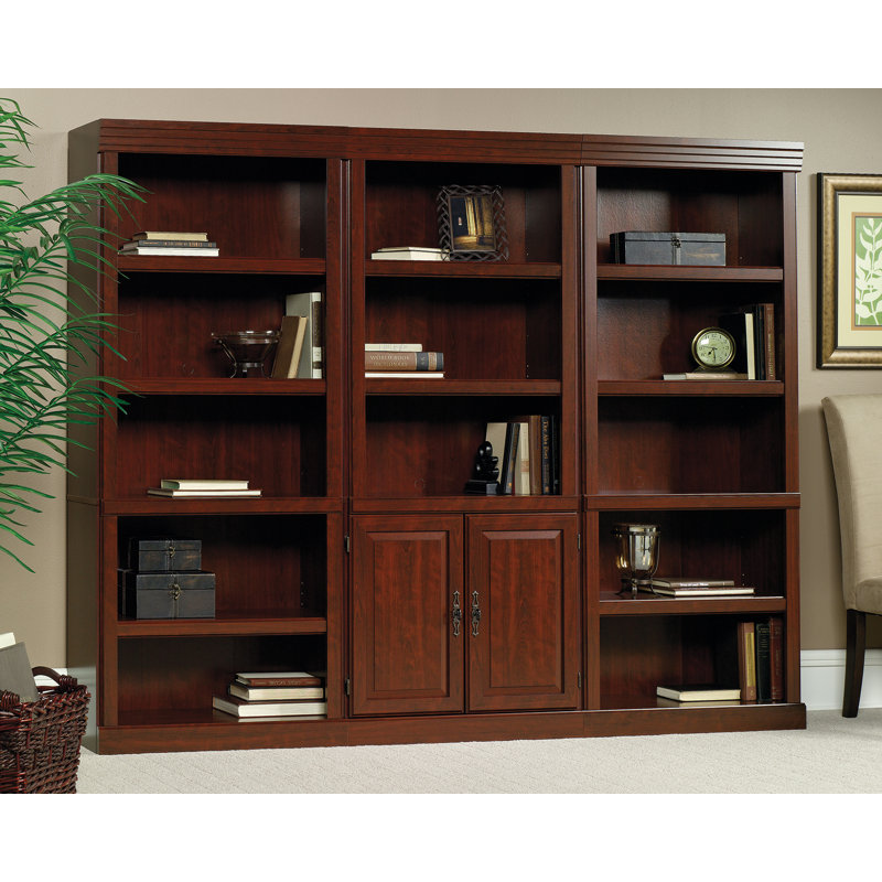 Heritage Hill Traditional Dark Cherry Engineered Wood 5-Shelf Bookcase