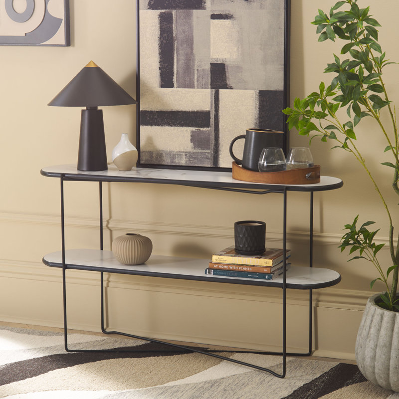 Console Trulie, Faux marbre blanc