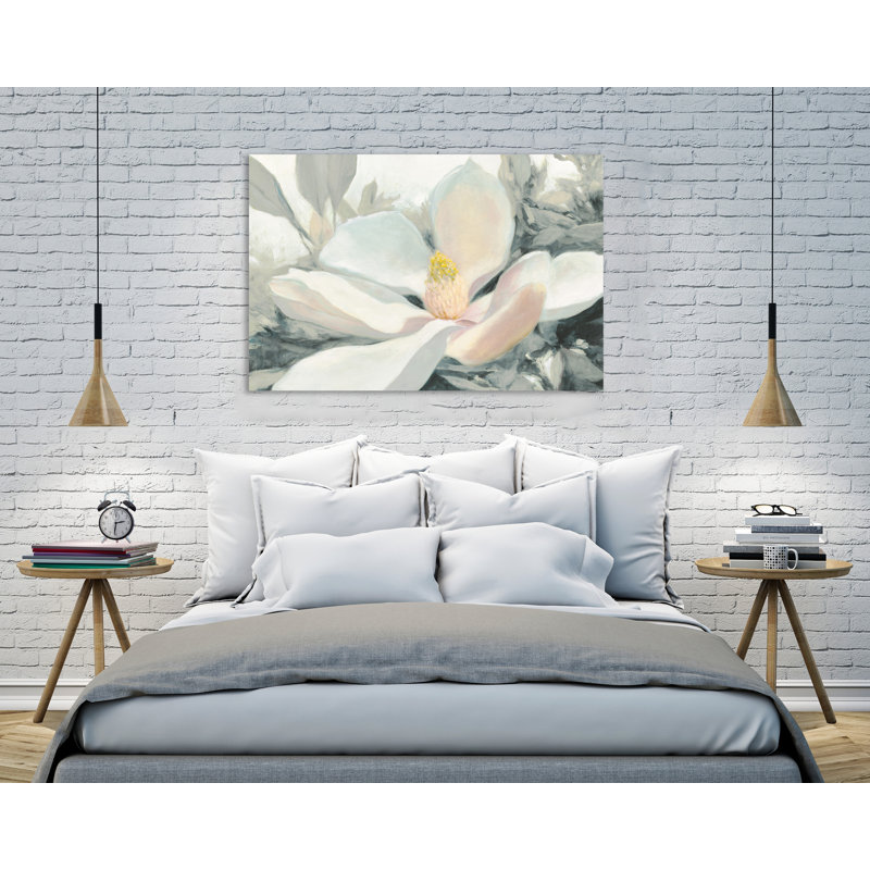«Majestic Magnolia Green Grey Crop», toile tendue par Julia Purinton, H 24 po x l 36 po x P 1,5 po