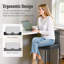Tabouret de comptoir de cuisine moderne 24 po avec base de traîneau en métal noir et similicuir noir (ensemble de 2)-600354217-598470249-598637964