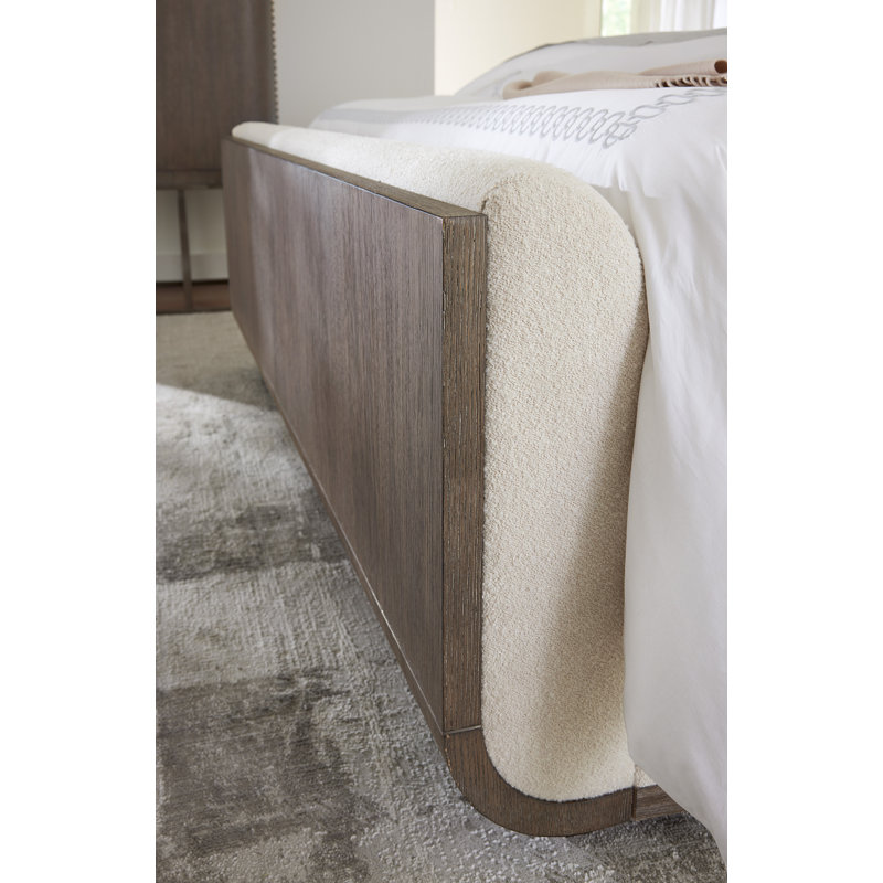 Modern Mood Upholstered Standard Bed, California King, Dark Wood/Mink/Inverness Natural