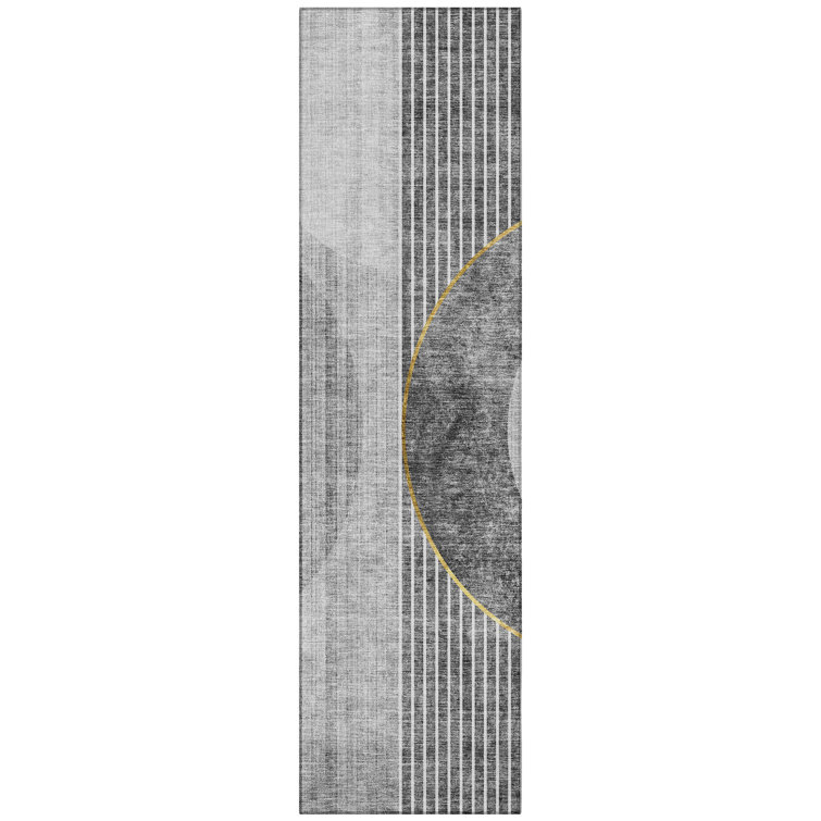 Washable Striped Indoor / Outdoor Rug