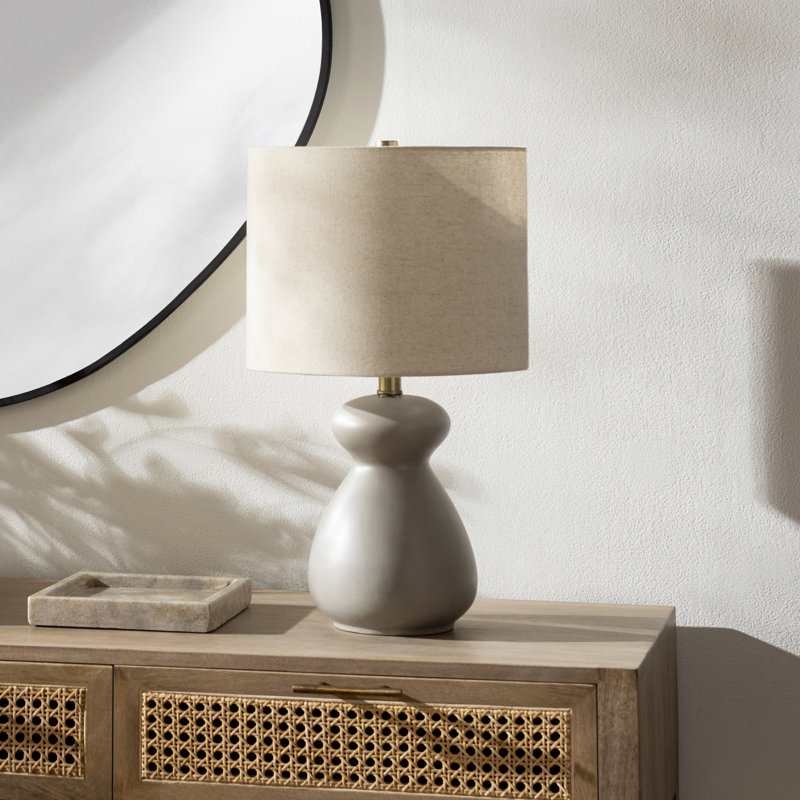 Lampe de table en céramique Durness, Gris