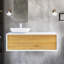 Meuble-lavabo mural 48 po avec plateau blanc uni