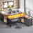 Deskfarmhouse L Shaped Desk, 55" Home Office Desk With Drawers And Storage Shelves, L Shaped Gaming Desk With Led Lights, Power Outlet And Monitor Shelf-2115157705
