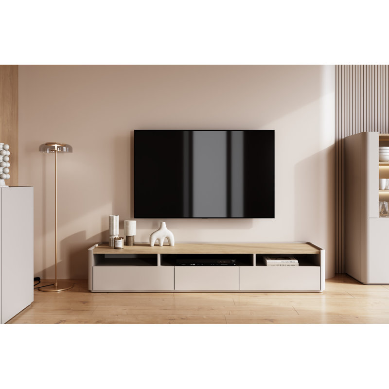 Blackett Unfinished TV Stand for TVs up to 77", Beige/Natural