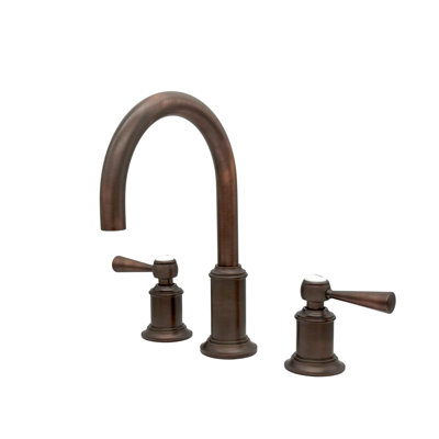 Napa 8 po Robinet de lavabo de salle de bain à col de cygne à deux poignées avec poignées leviers de torche et drain en bronze huilé