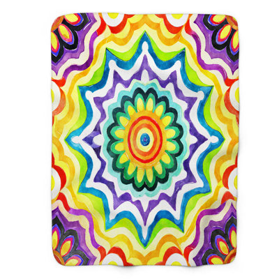 Psychedelic Mandala Delight - 1 Piece Premium Sher Throw Blanket