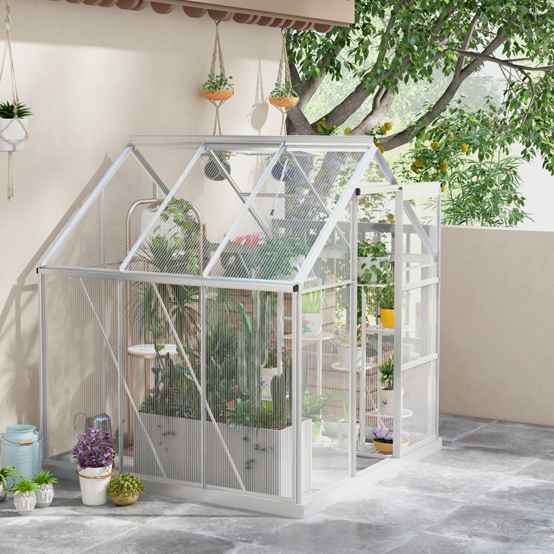 Tavian Traditional Walk-In Greenhouse With Polycarbonate Panels And Aluminium Frame