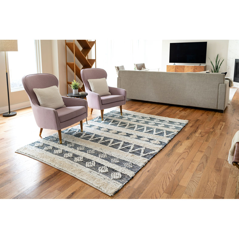 Cotton Southwestern Indoor Rug, Rectangle 4' x 6'