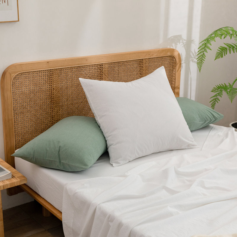 Housse de coussin 100% coton délavé Bestouch, Standard (20 po x 26 po), Blanc brillant