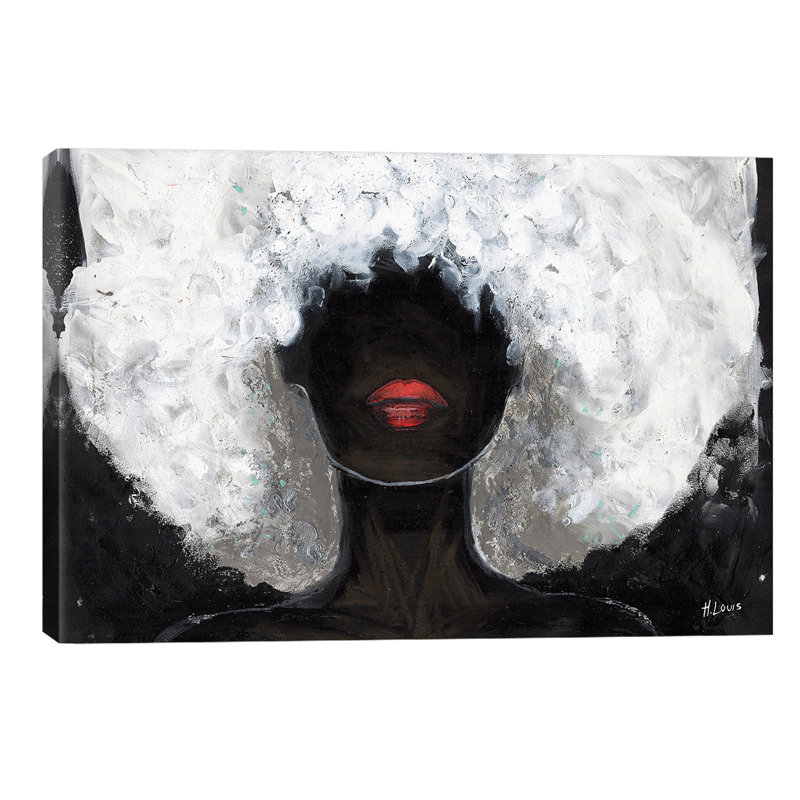 Poppy Red Lips by Hodaya Louis - Wrapped Canvas Print, 152.5 cm H x 101.5 cm W